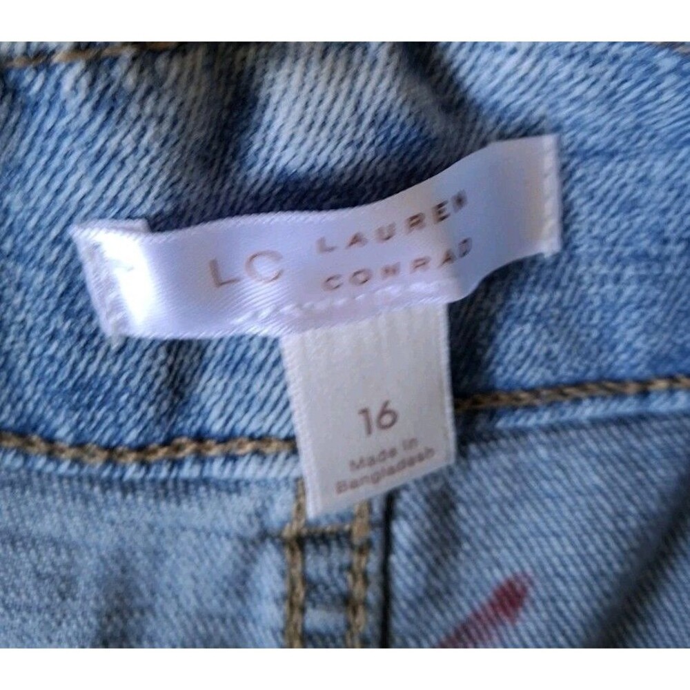 Lauren Conrad Super High Rise Wide Leg Denim Jeans Womens Sz 16 Front Pockets - Picture 3 of 8